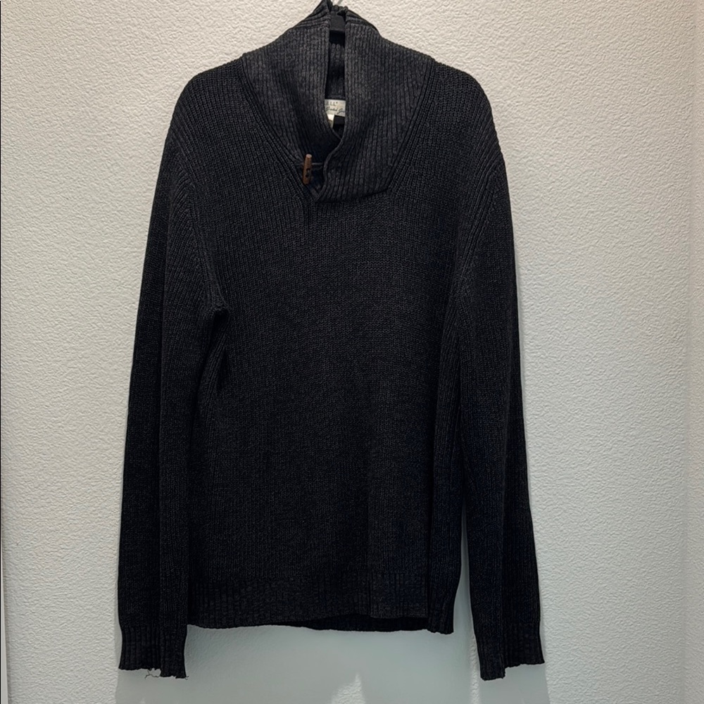 Men's H&M LOGG Cotton SWEATER Size Med Shawl Collar Shaker Rib Knit